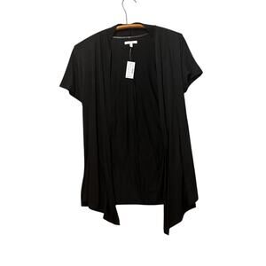 Maurices XXS Black Open Front Cardigan NWT Yoga Flow Dark Academia